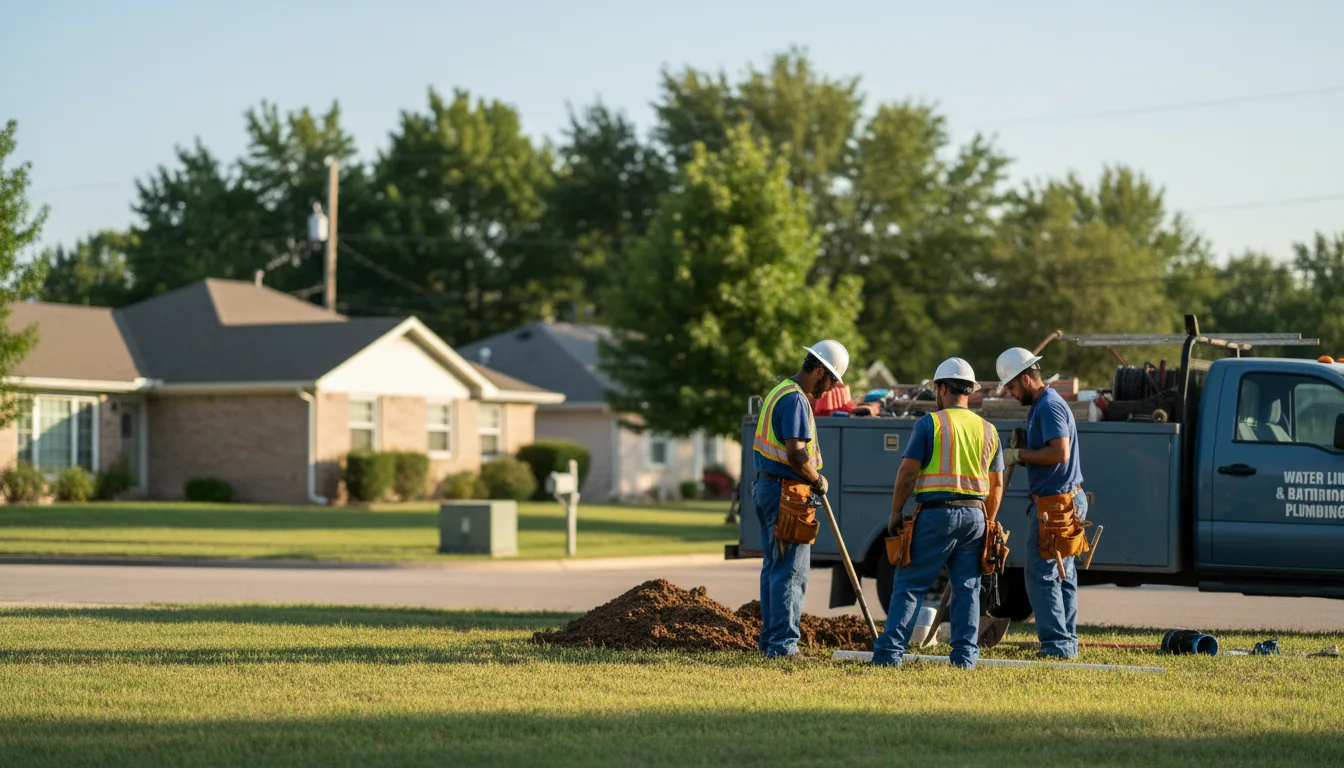Residential water line and bathroom plumbing service in College Springs, IA